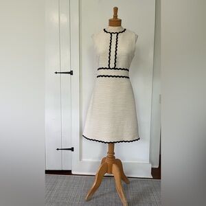 Kate Spade Scalloped Mini Dress in Cream & Black